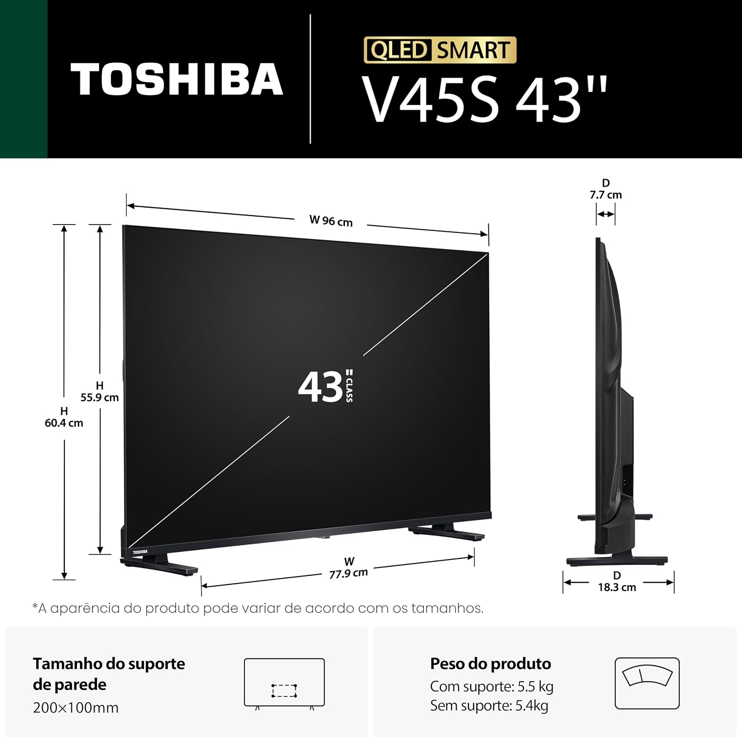 Detalhe da qualidade de imagem da Smart TV QLED 43 polegadas
