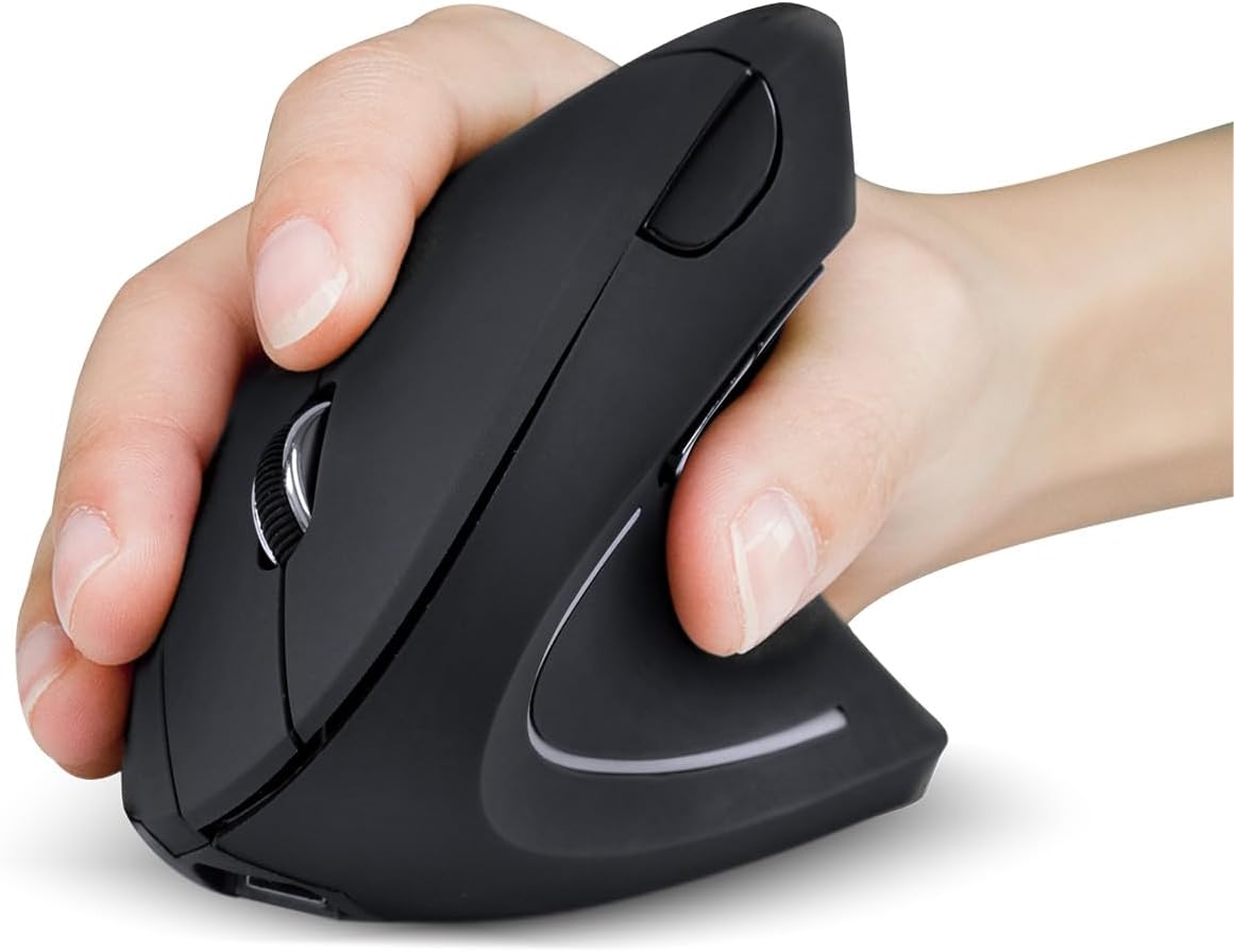 Mouse Sem Fio Vertical Ergonomico Power Fit 1600 DPI