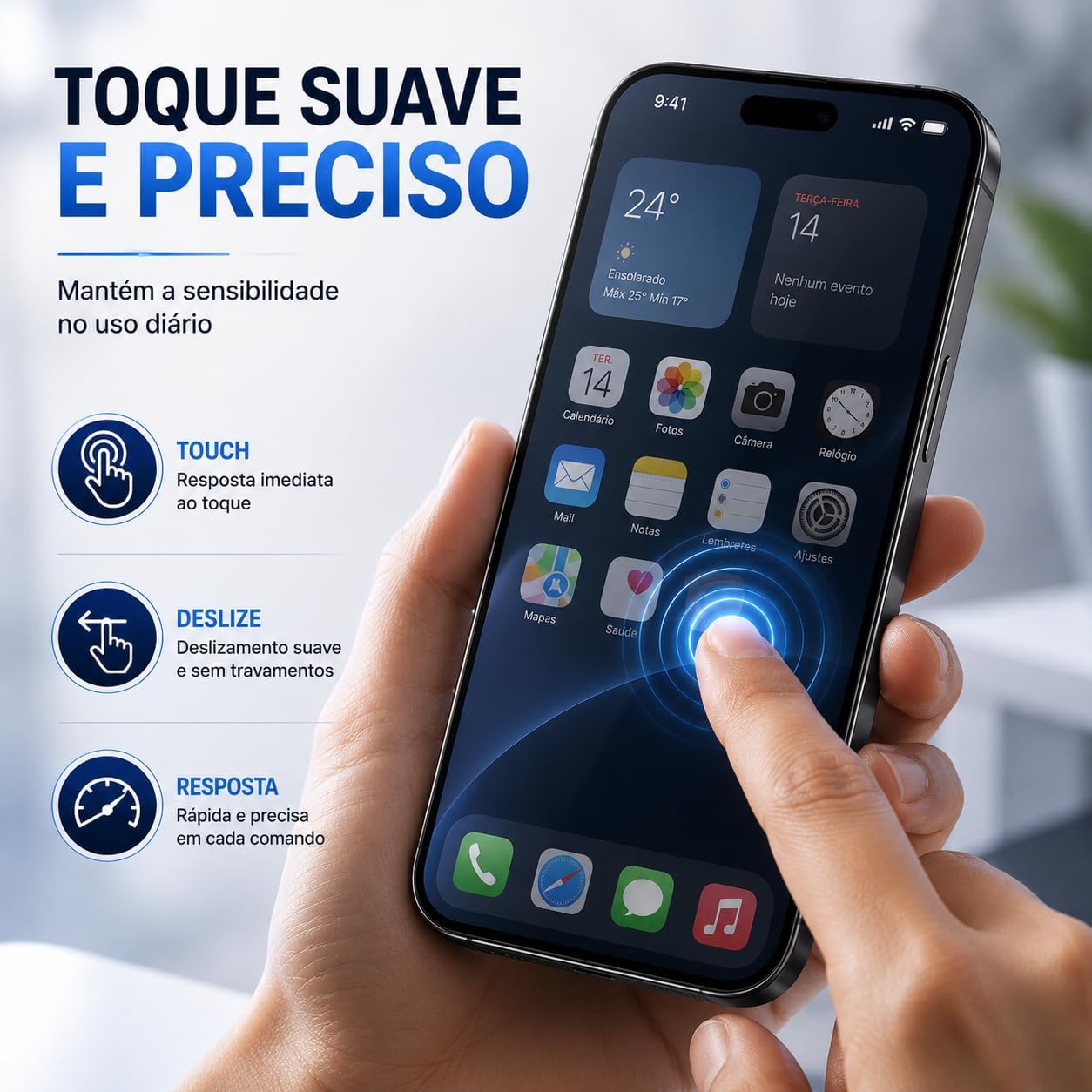 Película Cerâmica 9D para iPhone 17 Pro Max - Privacidade e Proteção