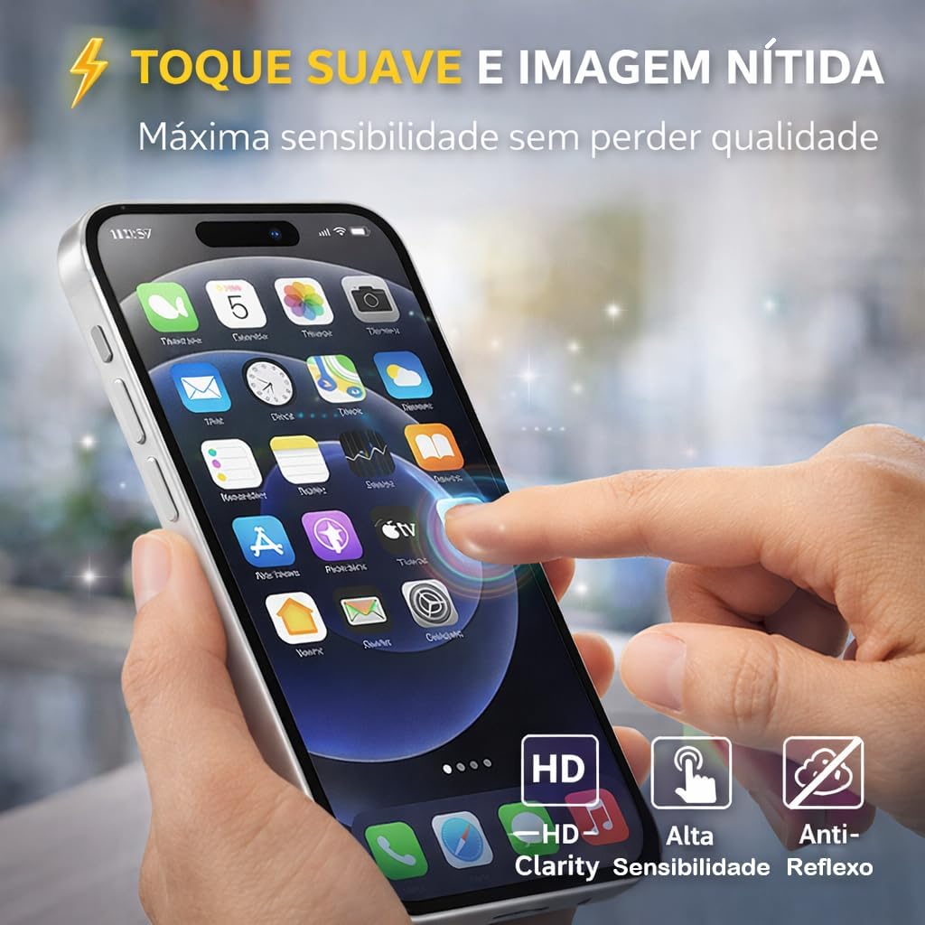 Película Cerâmica 9D para iPhone 17 Pro Max - Privacidade e Proteção