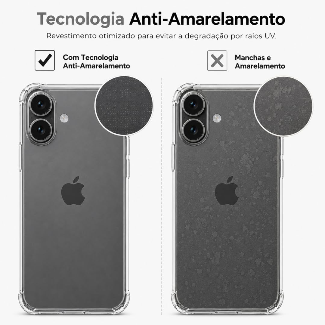 Capa Transparente para iPhone 17 - Anti-Impacto e Slim