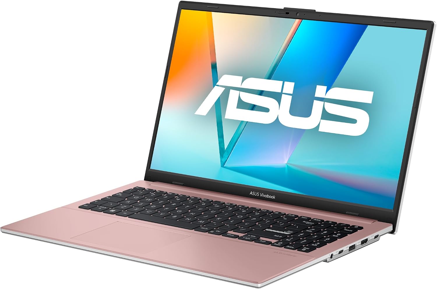 Conectividade do ASUS Vivobook Go 15 mostrando portas USB Tipo-C e HDMI + notebook leve e eficiente