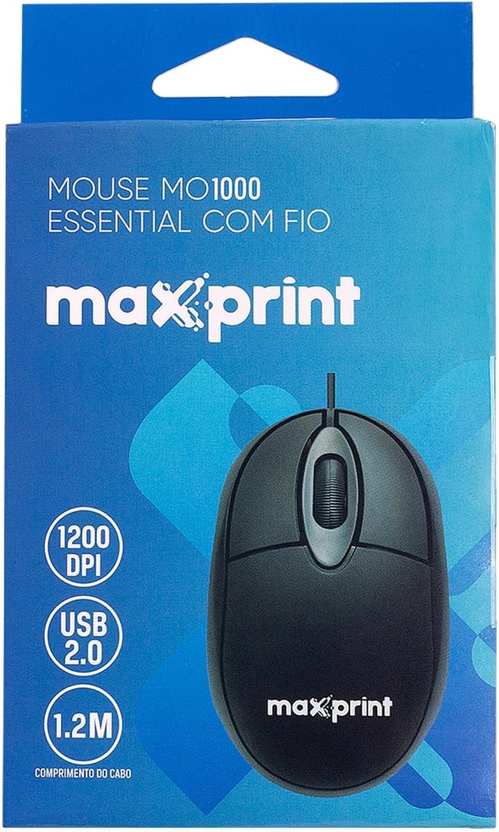 Maxprint Mouse MO1000 Essential Ergonômico com Fio