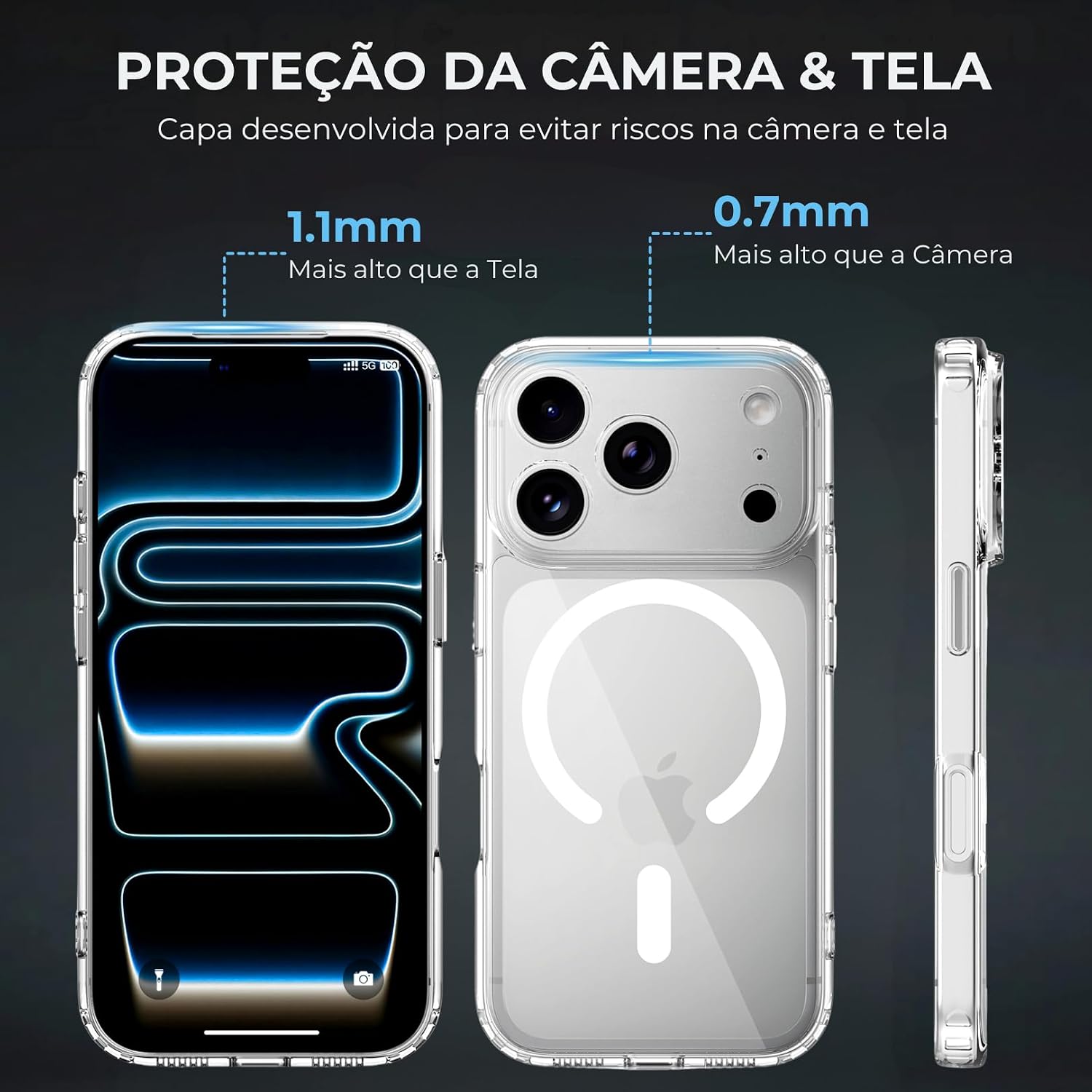 Capa Magnética Slim iPhone 17 Pro MAX com Proteção Premium