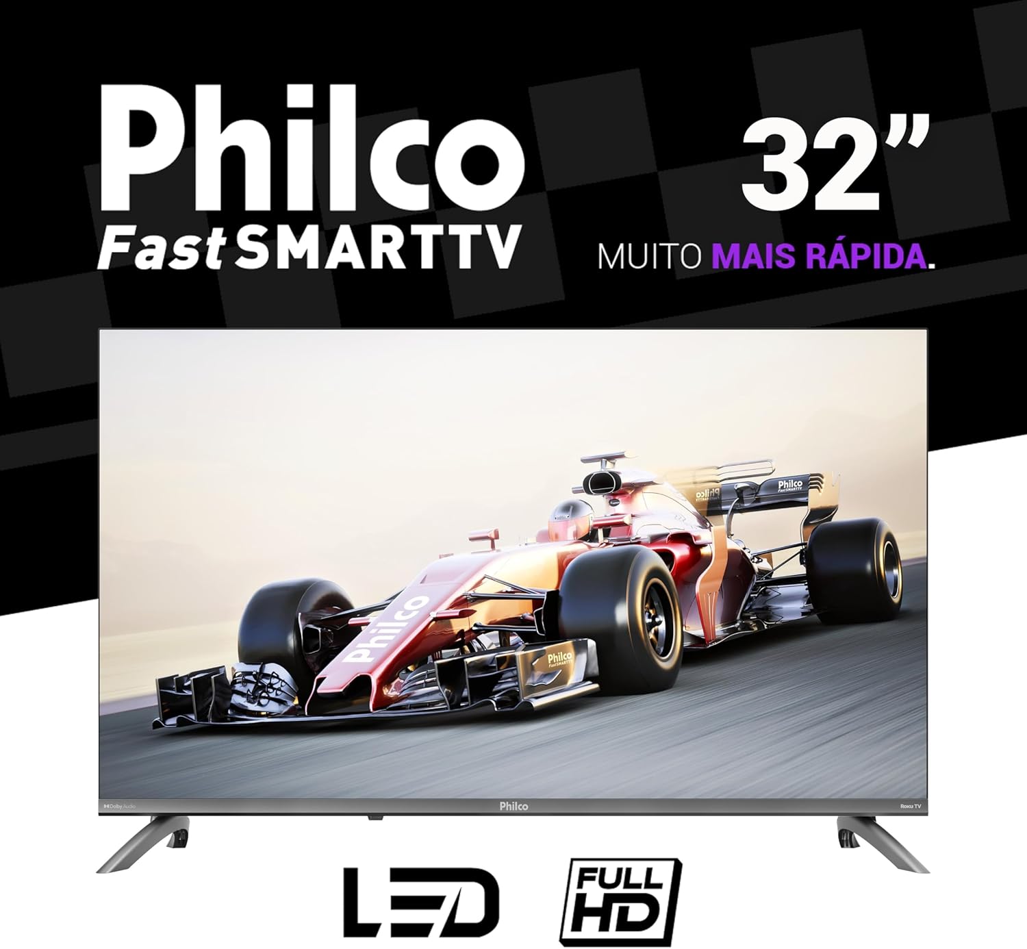 Smart TV 32" Philco Roku TV com Dolby Áudio HDR10
