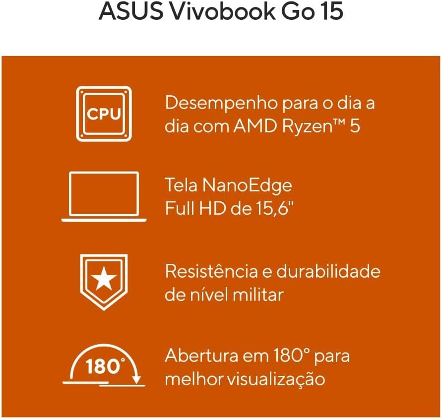 Notebook ASUS VivoBook Go 15 - Desempenho e Portabilidade