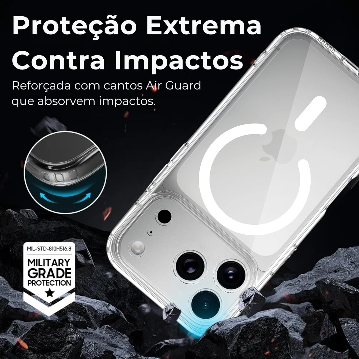 Capa Magnética Slim iPhone 17 Pro MAX com Proteção Premium