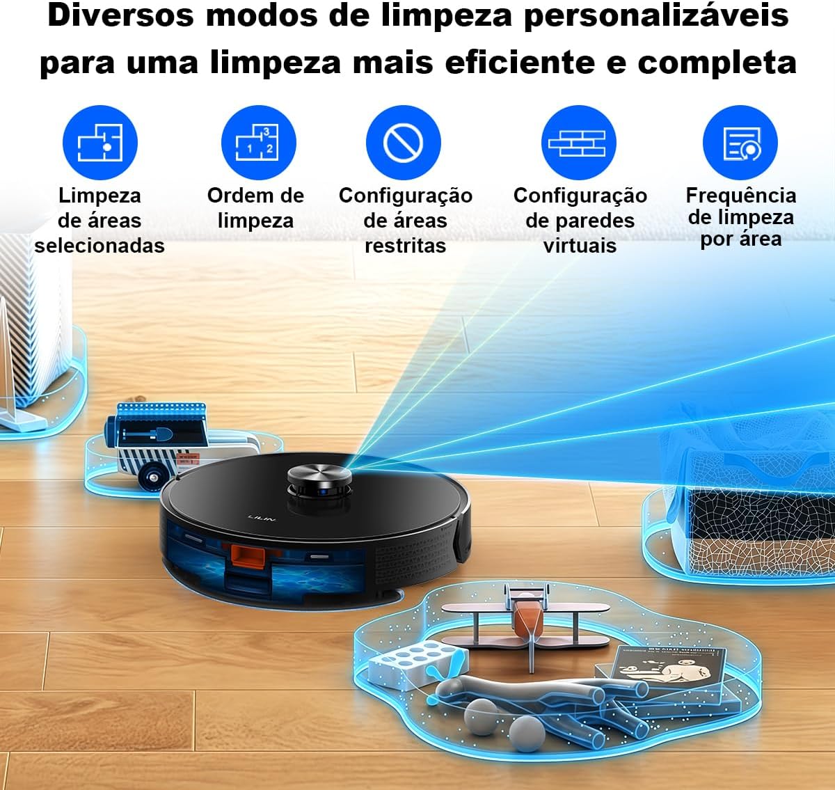 Lilin Robô Aspirador de Pó X6 - Limpeza Eficiente