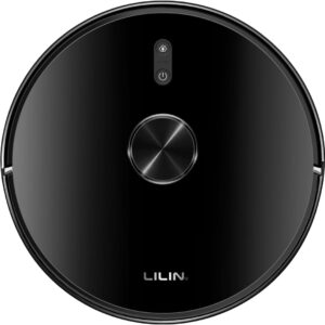 Lilin Robô Aspirador de Pó X6 em ação, exibindo sua tecnologia de navegação LIDAR e potência de sucção de 6500 Pa.