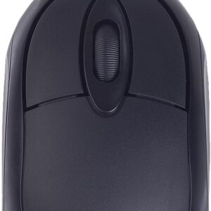 Maxprint Mouse MO1000 Essential com fio, design ergonômico e acabamento resistente em preto fosco.
