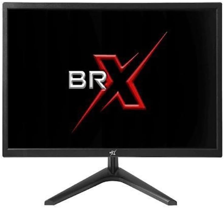 Monitor BRX 20 polegadas com design slim e acabamento em plástico ABS, ideal para ambientes pequenos e versáteis.