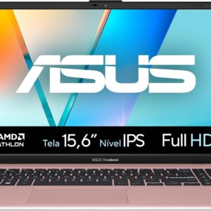 Notebook ASUS Vivobook Go 15, leve e eficiente, com tela IPS Full HD e design moderno, ideal para quem busca portabilidade.