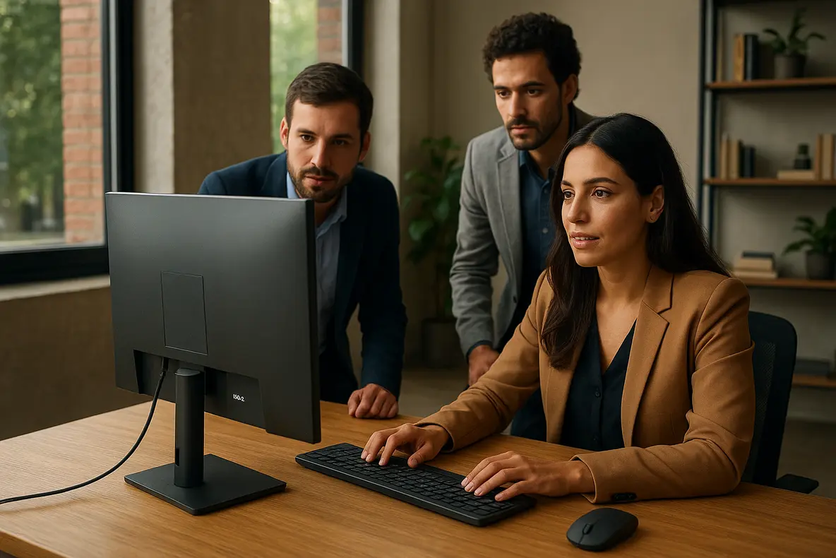 Análise do Monitor BRX 20 Polegadas em destaque, mostrando seu design slim.