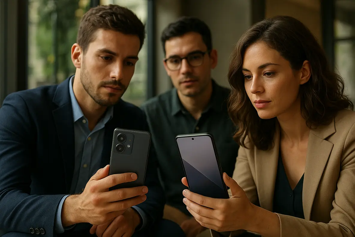 Xiaomi Redmi Note 15 Pro 5G smartphone displayed in a studio setting.