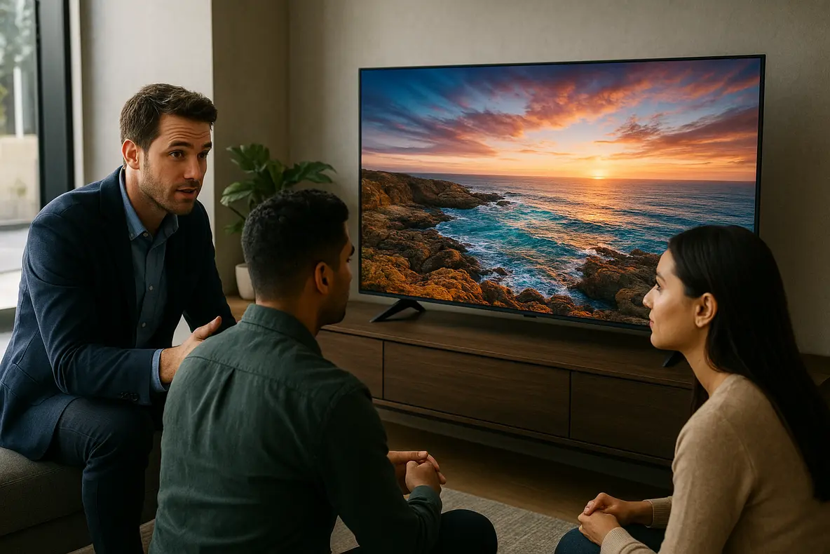 Análise Toshiba Smart TV MiniLED 65M450SS em uma configuração moderna.