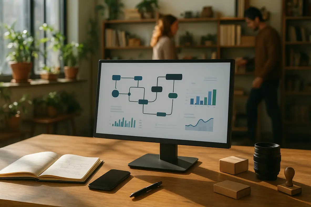Monitor BRX 20 Polegadas com design slim para escritório. - Aplicação Prática