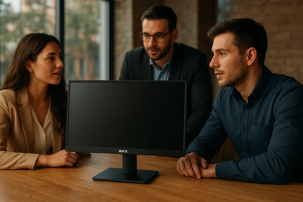 Monitor BRX 20 LED 75Hz HDMI VGA em exibição.