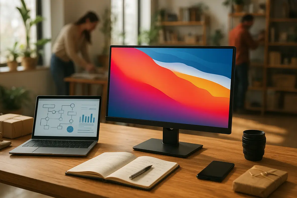 Um monitor BRX 20 LED 75Hz HDMI VGA, exibindo uma imagem colorida para ilustrar a análise completa e ajudar a decidir se vale a pena. - Aplicação Prática