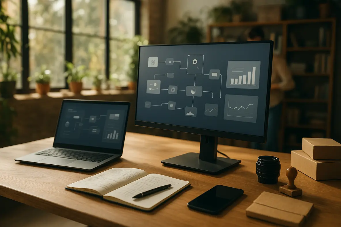 Monitor BRX de 20 polegadas em ambiente de escritório, com foco na performance e conectividade. - Aplicação Prática