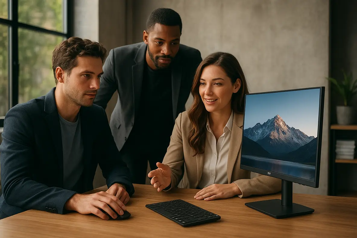 Monitor BRX de 20 polegadas com design slim e alta performance.
