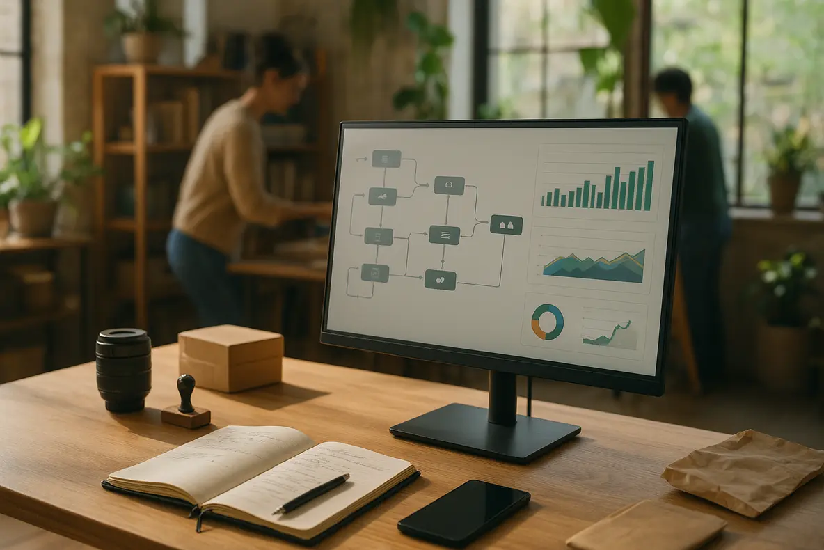 Monitor BRX de 20 polegadas Slim em um ambiente de escritório compacto. - Aplicação Prática