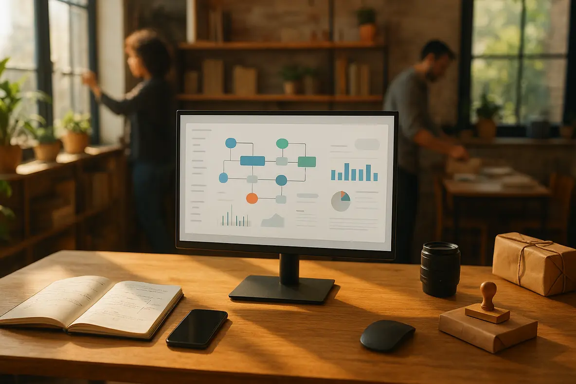 Monitor BRX 20 Polegadas Slim em um ambiente de trabalho moderno. - Aplicação Prática